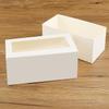 Crysdaralovebi 50pcs Snowflakes Towel Swiss Cake Roll Bread Rectangular Puff with Drawer Paper Packaging Box Handmade for Party Wedding (3,6.5x8.2x17.5cm) view 1
