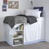 100% Egyptian Cotton, 800 Thread Count, White/Light Blue Split Corner Two Tone Tailored Dorm Room Bed Skirt with Three Side Coverage - Twin XL Size (39" x 80"+ 36" inch) view 2