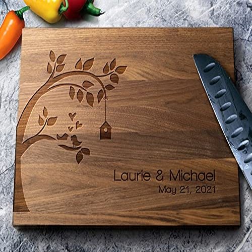 Personalized Love Birds Cutting Board (10 1/2" x16 Inches)