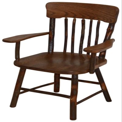 Furniture Barn USA Hickory Panel Back Dining Arm Chair, Walnut Finish