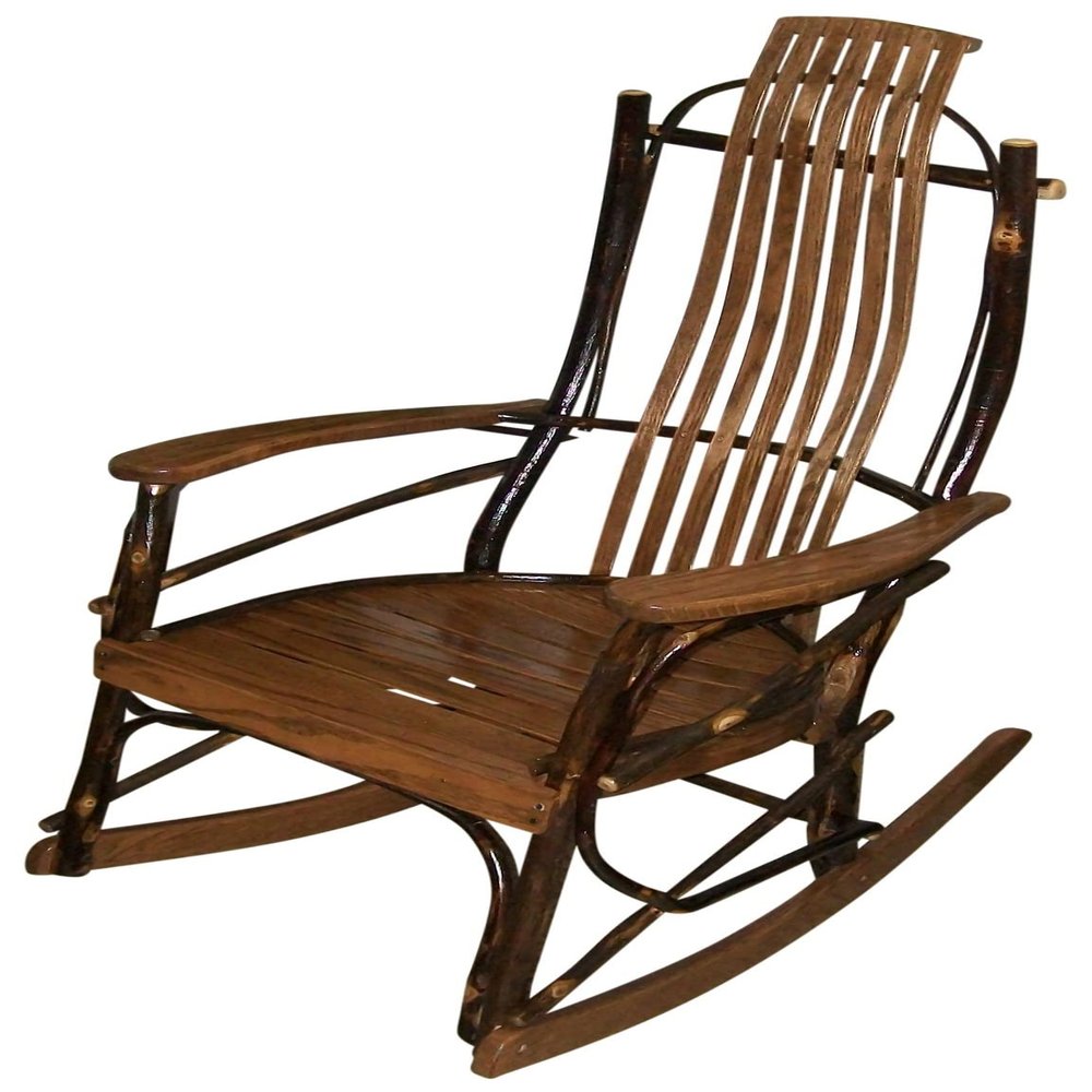 Furniture Barn USA Hickory Rocker, Walnut Finish