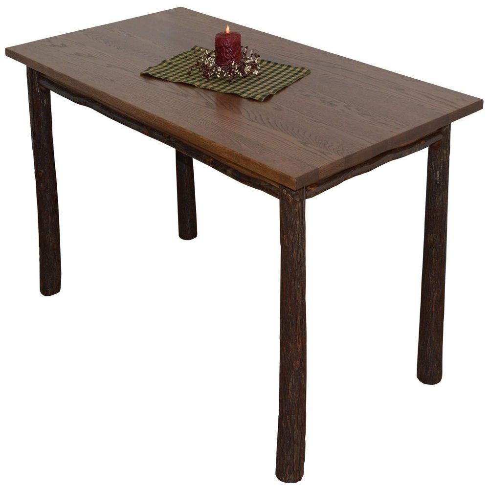 4' Hickory Farm Table, Walnut Finish