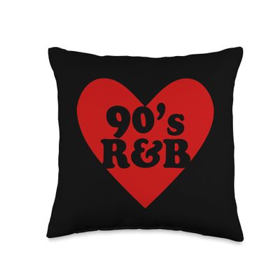 90's R&B Love Heart RnB Music Throw Pillow
