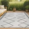 JONATHAN Y Tribal Diamond Trellis Indoor Outdoor Area Rug 3X5 Ivory/Black, Derya for Backyard, Patio, Porch, Easy-Cleaning, High Traffic, Pet-Friendly, Non-Shedding (SMB129D-3) view 1