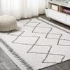 JONATHAN Y Tribal Diamond Trellis Indoor Outdoor Area Rug 3X5 Ivory/Black, Derya for Backyard, Patio, Porch, Easy-Cleaning, High Traffic, Pet-Friendly, Non-Shedding (SMB129D-3) view 4