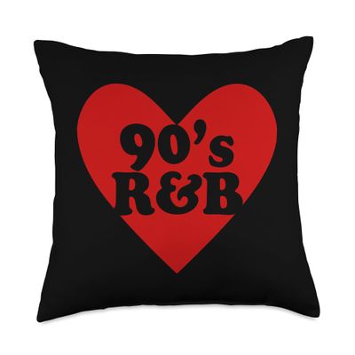 90's R&B Love Heart RnB Music Throw Pillow