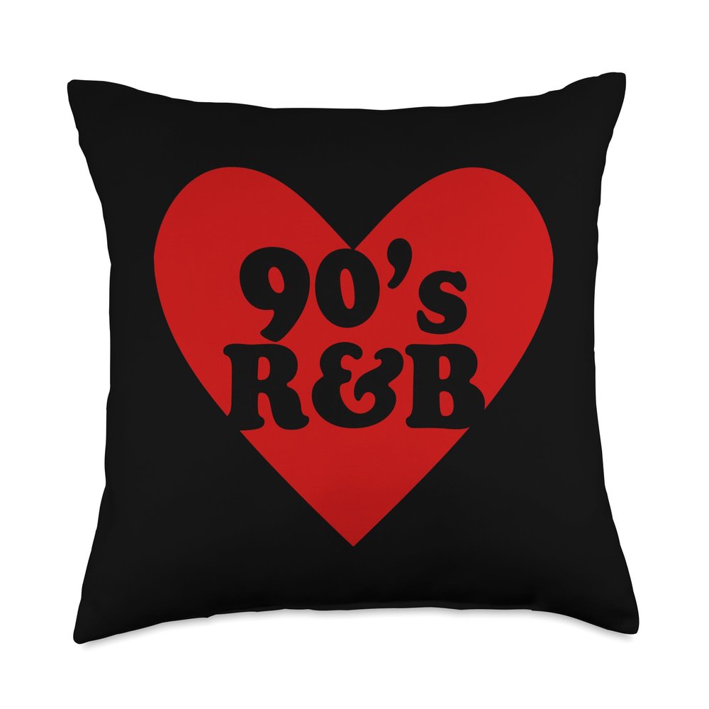 90's R&B Love Heart RnB Music Throw Pillow