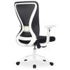 Modern Home Xelo Solo Mid-Back Desk/Office Task Chair, Computer Ergonomic Mesh Back Lumbar Support with Armrests (White/Black) view 1