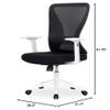 Modern Home Xelo Solo Mid-Back Desk/Office Task Chair, Computer Ergonomic Mesh Back Lumbar Support with Armrests (White/Black) view 3