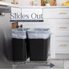 Double Pull-Out Trash Can for Cabinet - Set of Two 9 Gal / 36 qt Supported  Heavy-Duty Chrome, Smooth Slide with Trash Bag Storage - Requires 21.75" Cabinet Opening (Bin Not Included) view 2