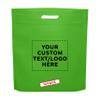 DISCOUNT PROMOS 10 Exhibition Tote Bags Set - Customizable Text, Logo - Non-woven, Soft, Recyclable, Reusable - Lime Green 15"X16"2.5", Die-cut Handles view 1
