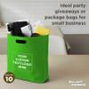 DISCOUNT PROMOS 10 Exhibition Tote Bags Set - Customizable Text, Logo - Non-woven, Soft, Recyclable, Reusable - Lime Green 15"X16"2.5", Die-cut Handles view 3