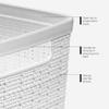 Curver Set of 4 Large Cube 17L Jute Decorative Plastic Organization and Storage Baskets - Perfect Bins for Home Office, Closet Shelves, Kitchen Pantry and All Bedroom Essentials, White view 4