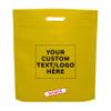 DISCOUNT PROMOS 10 Exhibition Tote Bags Set - Customizable Text, Logo - Non-woven, Soft, Recyclable, Reusable - Yellow 15"X16"2.5", Die-cut Handles view 1