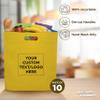 DISCOUNT PROMOS 10 Exhibition Tote Bags Set - Customizable Text, Logo - Non-woven, Soft, Recyclable, Reusable - Yellow 15"X16"2.5", Die-cut Handles view 2