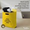 DISCOUNT PROMOS 10 Exhibition Tote Bags Set - Customizable Text, Logo - Non-woven, Soft, Recyclable, Reusable - Yellow 15"X16"2.5", Die-cut Handles view 3