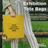 DISCOUNT PROMOS 10 Exhibition Tote Bags Set - Customizable Text, Logo - Non-woven, Soft, Recyclable, Reusable - Yellow 15"X16"2.5", Die-cut Handles view 4