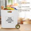 DISCOUNT PROMOS 10 Exhibition Tote Bags Set - Customizable Text, Logo - Non-woven, Soft, Recyclable, Reusable - White 15"X16"2.5", Die-cut Handles view 2