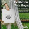 DISCOUNT PROMOS 10 Exhibition Tote Bags Set - Customizable Text, Logo - Non-woven, Soft, Recyclable, Reusable - White 15"X16"2.5", Die-cut Handles view 4