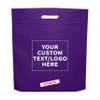 DISCOUNT PROMOS 10 Exhibition Tote Bags Set - Customizable Text, Logo - Non-woven, Soft, Recyclable, Reusable - Purple 15"X16"2.5", Die-cut Handles view 1