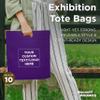 DISCOUNT PROMOS 10 Exhibition Tote Bags Set - Customizable Text, Logo - Non-woven, Soft, Recyclable, Reusable - Purple 15"X16"2.5", Die-cut Handles view 4