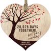 55th Wedding Anniversary Wooden Heart Plaque, Light Wood Christmas Sign Keepsake, Celebrate Emerald Anniversary Wife Husband Boyfreind Girlfriend Mom or Dad, Plaque with Quotes Gifts from the Kids view 1