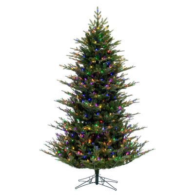 Vickerman 10' x 68" North Shore Fraser Fir Artificial Christmas Tree, Dura-Lit LED Multi-Colored Mini Lights
