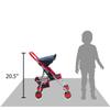 Baby Doll Strollers for Toddlers 3 Years and up, Foldable Toy Stroller for Dolls with Storage Basket & Adjustable Canopy - Denim Blue & Red view 2