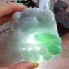 gojade Certified Green 100% Burma Natural A Jade jadeite Pendant Mandarin Duck Lotus Flower Ruyi Peach  453218 GS view 1