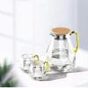 1.5L Diamond Texture Glass Teapot Set Hot Cold Water Water Jug Transparent Coffee Pot Home Water Carafe Heat-resistant Teapot Se (1 teapot 2 tea cup) view 1