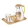1.5L Diamond Texture Glass Teapot Set Hot Cold Water Water Jug Transparent Coffee Pot Home Water Carafe Heat-resistant Teapot Se (1 teapot 2 tea cup) view 4