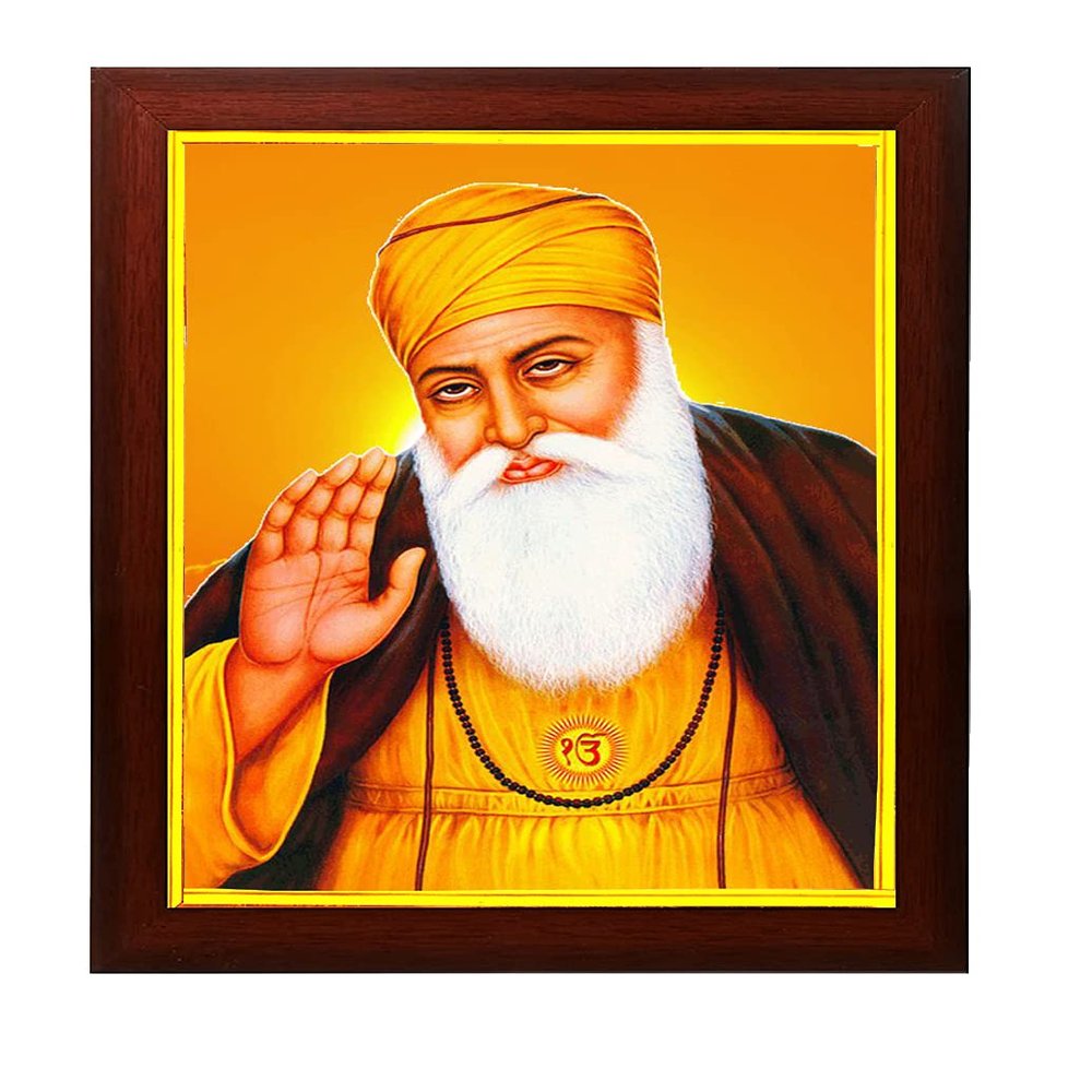 zig zag Guru Nanak Dev Ji Large Photo Frame For Wall Hanging Size Big (18x26 inches, Acrylic Glass)