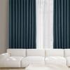 HPD Half Price Drapes - Faux Linen Curtains for Living Room (1 Panel) - 100W X 96L - Extra Wide Textured Room Darkening Curtains for Bedroom 96 Inches Long - Drapes for Home Decor, Story Blue view 2