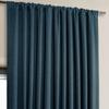 HPD Half Price Drapes - Faux Linen Curtains for Living Room (1 Panel) - 100W X 96L - Extra Wide Textured Room Darkening Curtains for Bedroom 96 Inches Long - Drapes for Home Decor, Story Blue view 3