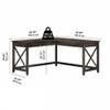 Atlin Designs L Shaped Farmhouse Wood Desk in Dark Gray Hickory view 3