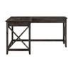 Atlin Designs L Shaped Farmhouse Wood Desk in Dark Gray Hickory view 4