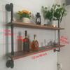 HDDFER Pipe Shelves Industrial Pipe Shelving Real Wood Industrial Floating Shelves with Wood Planks 48 inch Wall Shelves Rustic Hanging Bookshelf Farmhouse Kitchen Bar Shelving view 2