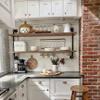 HDDFER Pipe Shelves Industrial Pipe Shelving Real Wood Industrial Floating Shelves with Wood Planks 48 inch Wall Shelves Rustic Hanging Bookshelf Farmhouse Kitchen Bar Shelving view 3