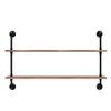 HDDFER Pipe Shelves Industrial Pipe Shelving Real Wood Industrial Floating Shelves with Wood Planks 48 inch Wall Shelves Rustic Hanging Bookshelf Farmhouse Kitchen Bar Shelving view 4