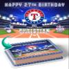 Cakecery Rangers Baseball Edible Cake Image Topper Personalized Birthday Cake Banner 1/4 Sheet view 1