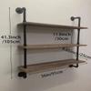 HDDFER Pipe Shelves Industrial Pipe Shelving Shelves Real Wood Industrial Floating Pipe Shelves with Wood Planks 36 inch Wall Shelves Rustic Hanging Bookshelf Farmhouse Kitchen Bar Shelving view 2