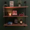 HDDFER Pipe Shelves Industrial Pipe Shelving Shelves Real Wood Industrial Floating Pipe Shelves with Wood Planks 36 inch Wall Shelves Rustic Hanging Bookshelf Farmhouse Kitchen Bar Shelving view 4