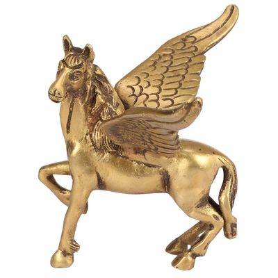 Brass Flying Angel Horse Statue Pegasus Animal Feng Shui Decorative Home Office Decor Showpiece Antique Finish Metal Paper Weight