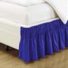 Cotton King Wrap Around 800 TC Egyptian Cotton Elastic Ruffle Bed Skirt 16 Inches Drop Length Easy Fit Fade Resistant Hotel Quality, Royal Blue, Full (54 x 75) Inches view 4