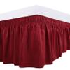 Cotton King Wrap Around 800 TC Egyptian Cotton Elastic Ruffle Bed Skirt 16 Inches Drop Length Easy Fit Fade Resistant Hotel Quality, Wine, Full XXL (54 x 84) Inches view 1