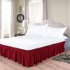 Cotton King Wrap Around 800 TC Egyptian Cotton Elastic Ruffle Bed Skirt 16 Inches Drop Length Easy Fit Fade Resistant Hotel Quality, Wine, Full XXL (54 x 84) Inches view 2