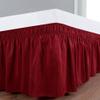 Cotton King Wrap Around 800 TC Egyptian Cotton Elastic Ruffle Bed Skirt 16 Inches Drop Length Easy Fit Fade Resistant Hotel Quality, Wine, Full XXL (54 x 84) Inches view 3
