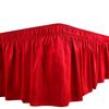 Cotton King Wrap Around 800 TC Egyptian Cotton Elastic Ruffle Bed Skirt 19 Inches Drop Length Easy Fit Fade Resistant Hotel Quality, Blood Red, Full XXL (54 x 84) Inches view 1
