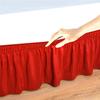 Cotton King Wrap Around 800 TC Egyptian Cotton Elastic Ruffle Bed Skirt 19 Inches Drop Length Easy Fit Fade Resistant Hotel Quality, Blood Red, Full XXL (54 x 84) Inches view 3