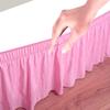 Cotton King Wrap Around 800 TC Egyptian Cotton Elastic Ruffle Bed Skirt 19 Inches Drop Length Easy Fit Fade Resistant Hotel Quality, Pink, King (76 x 80) Inches view 3